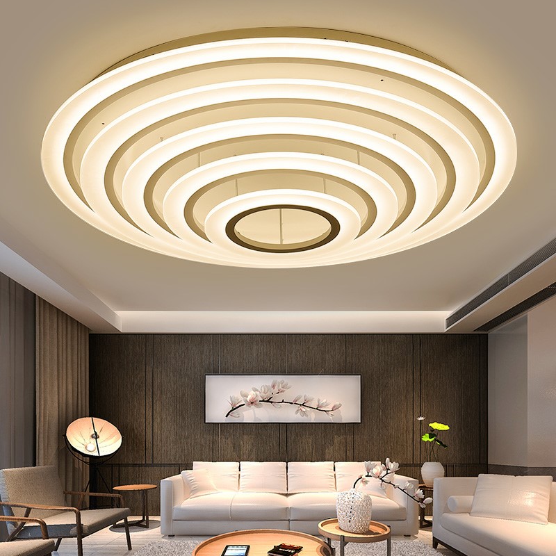 客厅灯2021年新款圆形LED吸顶灯大气家用别墅大厅灯轻奢卧室灯具