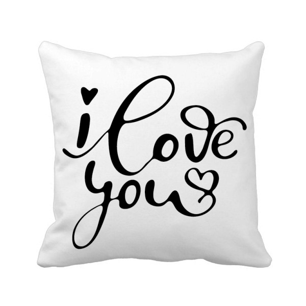 爱你的心英文手写艺术方形抱枕靠枕沙发靠垫双面含芯礼物