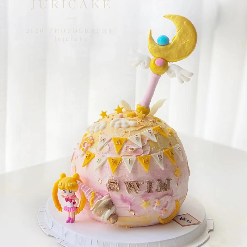 软陶魔法棒仙女棒蛋糕装饰插件美少女法杖女孩生日蛋糕装饰插牌