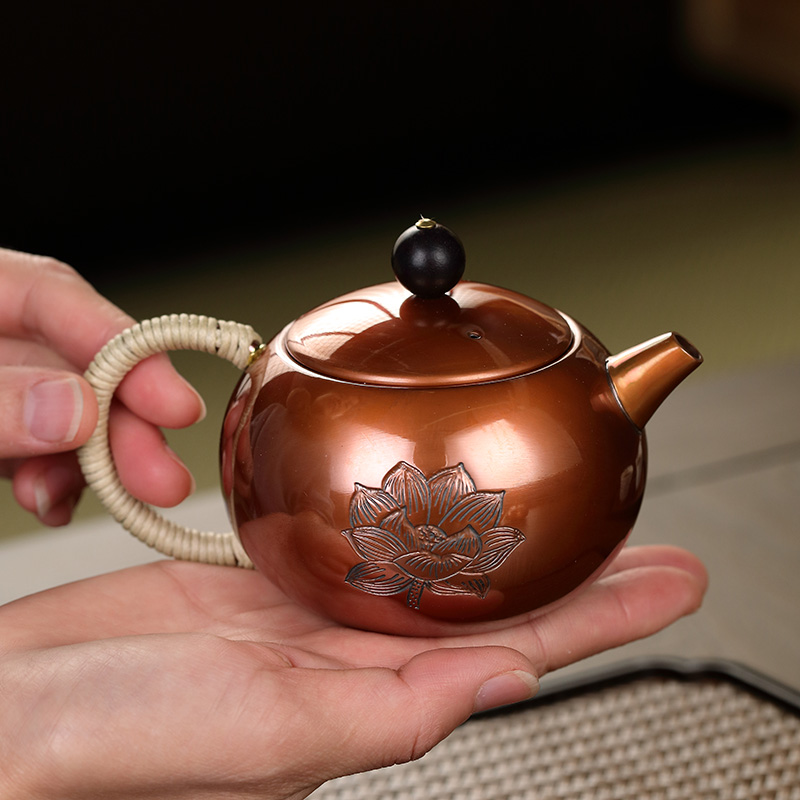 世壶镜面铜壶小容量烧水壶泡茶壶纯手工铜老铜壶功夫茶具西施茶壶