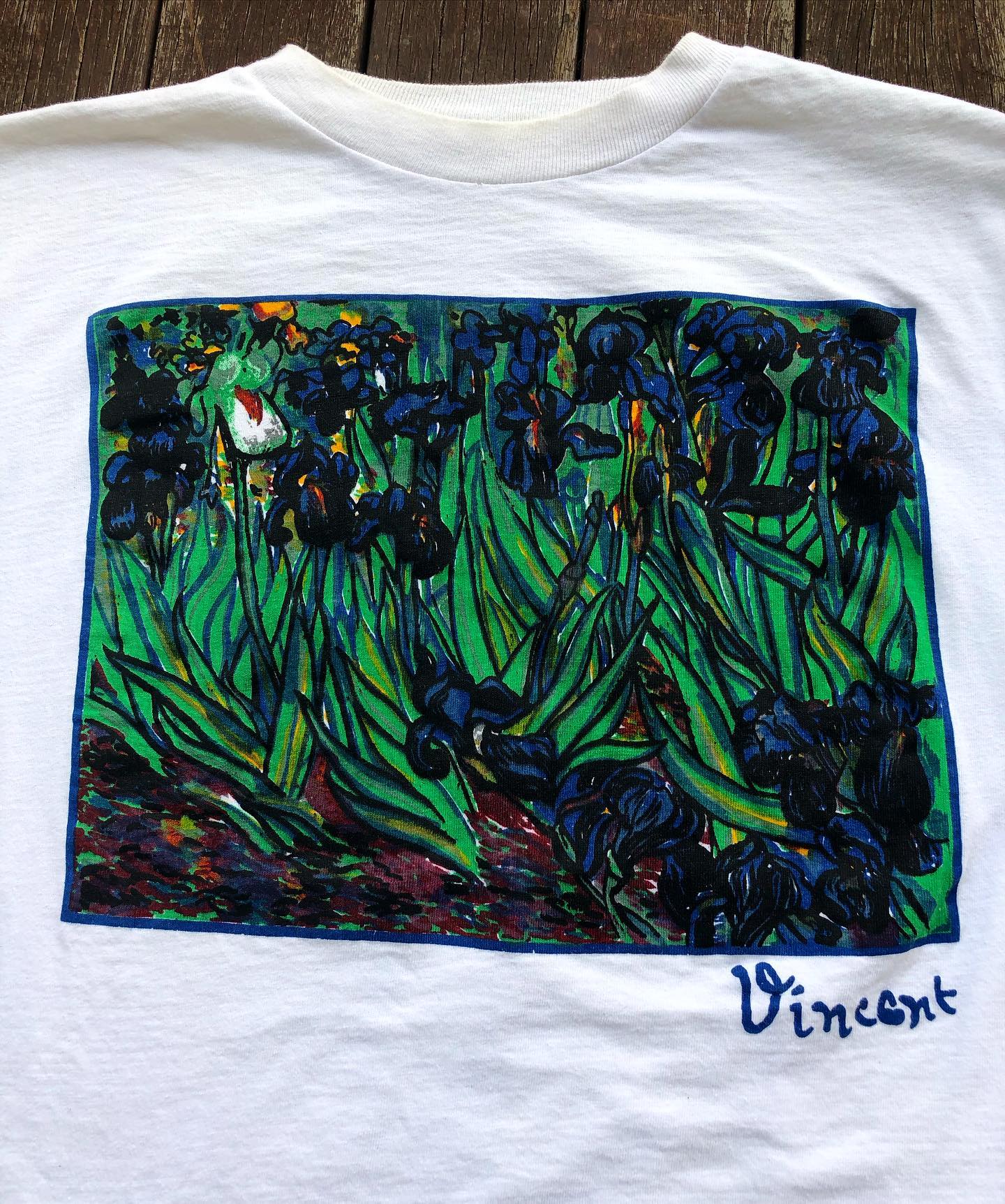 Autismss宝藏屋 绿草油画oil painting高级感显瘦美式复古短袖T恤