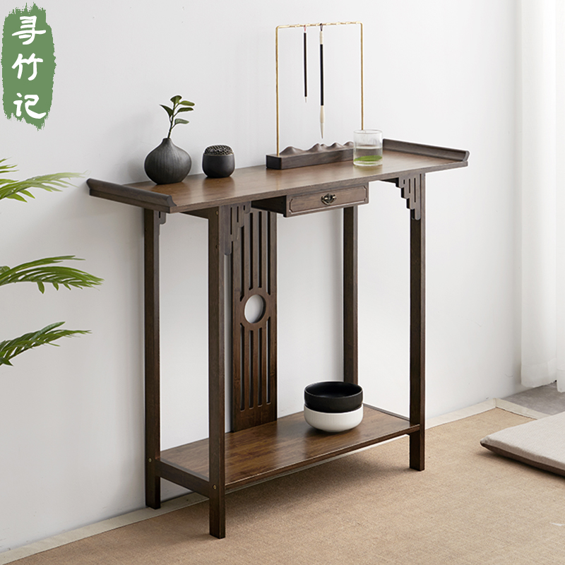 新中式玄关桌实木窄长条案现代简约靠墙玄关案台供奉桌端景台轻奢