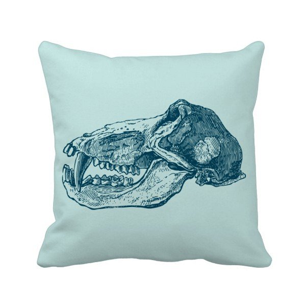 极速动物头骨侧面素描方形抱枕靠枕沙发靠垫双面含芯礼物