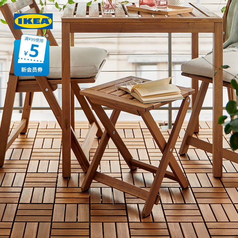 IKEA宜家NAMMARO耐玛瑞户外凳设计师款茶几阳台休闲实木凳子矮凳