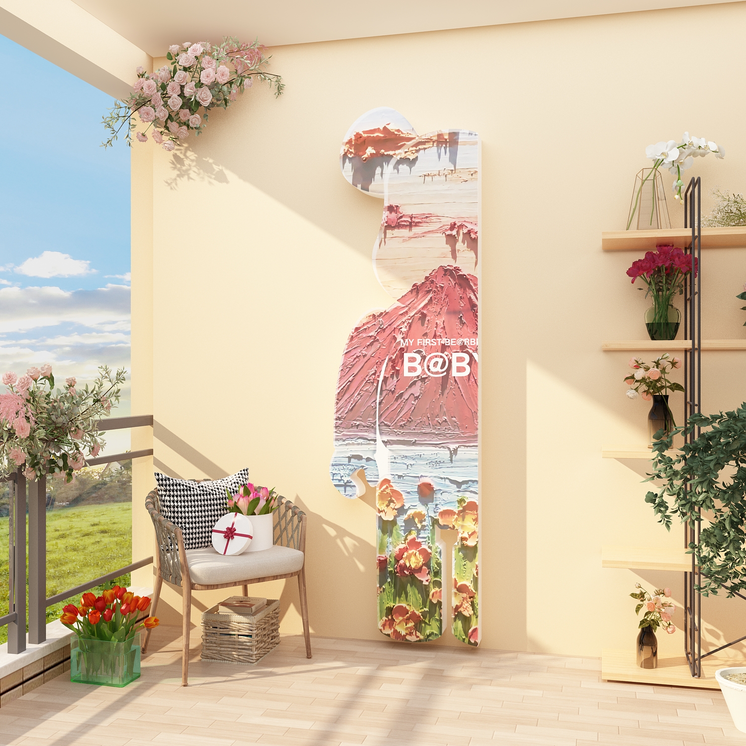网红小阳台装饰布置墙面改造景用品卧室房间神器单间出租屋休闲区
