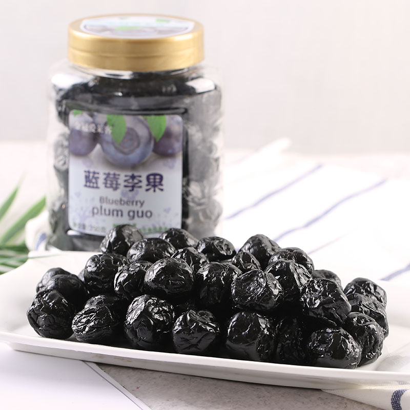 厂家直销金冠爱莱客蓝莓味李果干250g罐装黑加仑蜜饯果脯李子零食