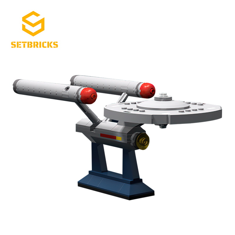 SETbricks星际争霸战联邦星舰进取号模型摆件颗粒拼装积木益智玩