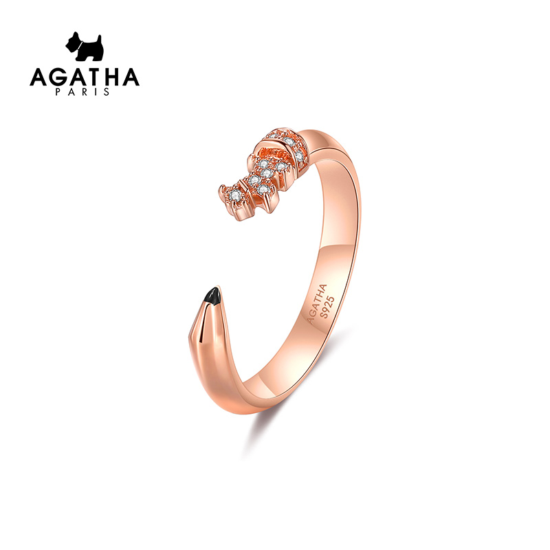 【进口免税】Agatha/瑷嘉莎925银文具造型戒指简约气质饰品戒指女