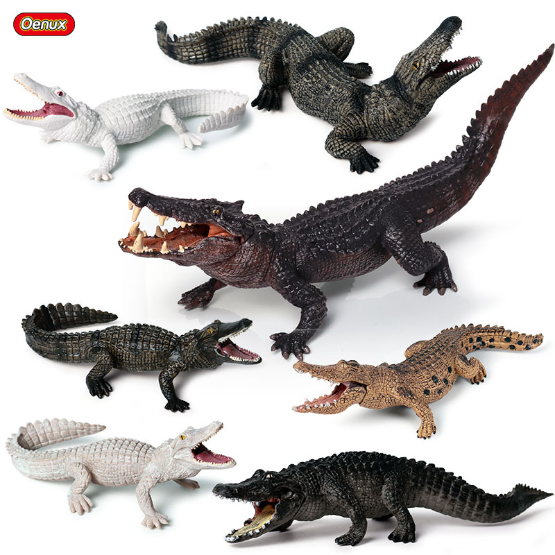儿童认知实心仿真野生两栖动物鳄鱼模型野猪鳄 尼罗鳄 扬子鳄玩具