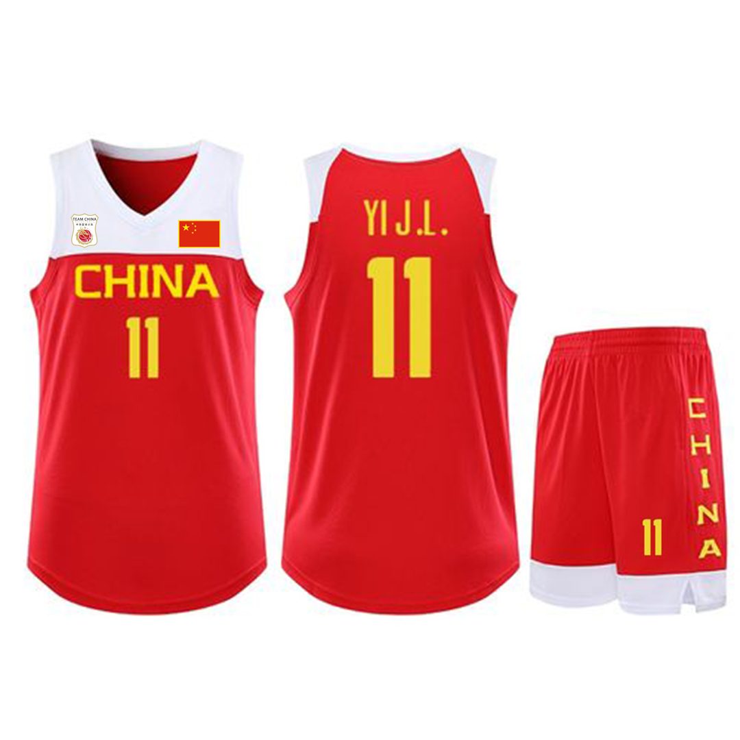 中国队篮球服易建联11号国家队球衣科比10号白色个性印号定制速干