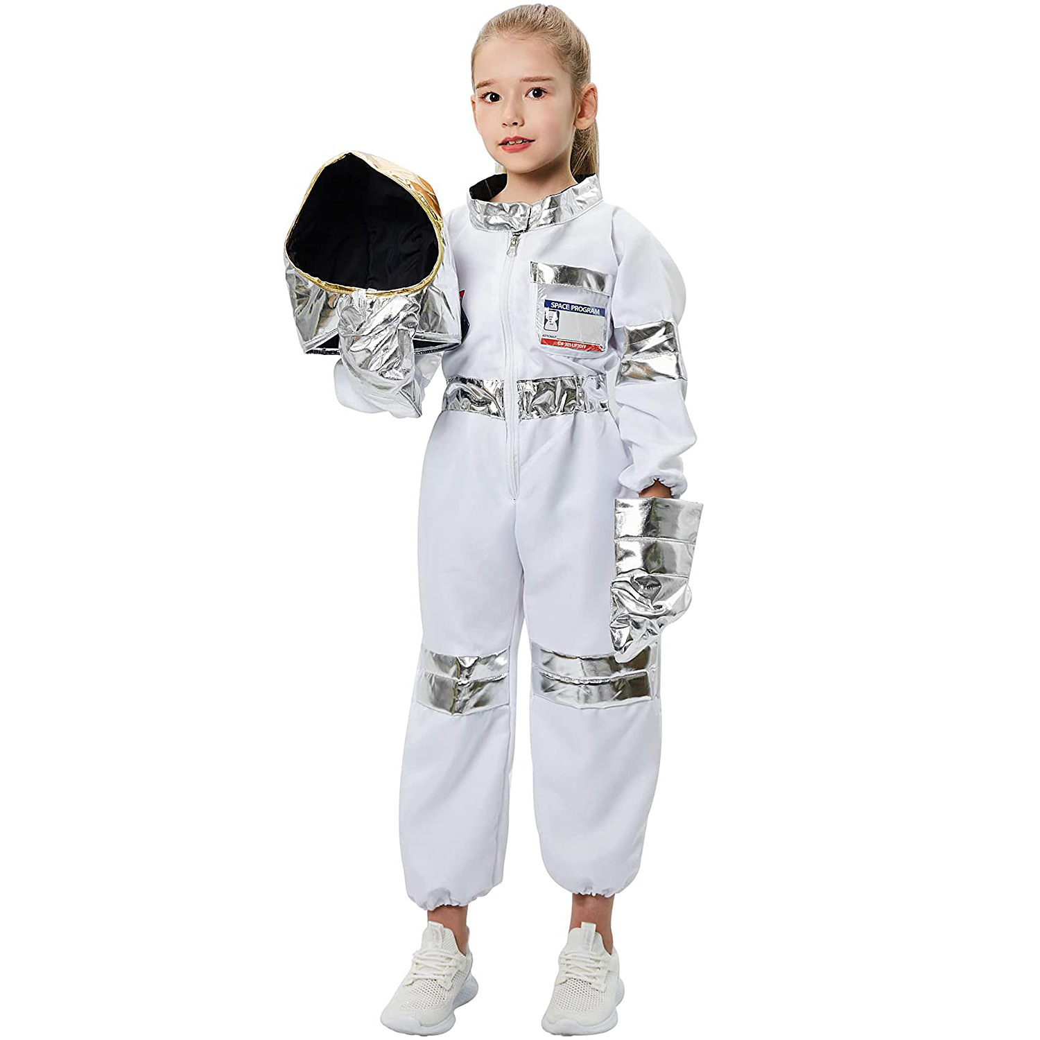 新款宇航员太空服 套装儿童舞台表演服万圣节cos服装头盔手套
