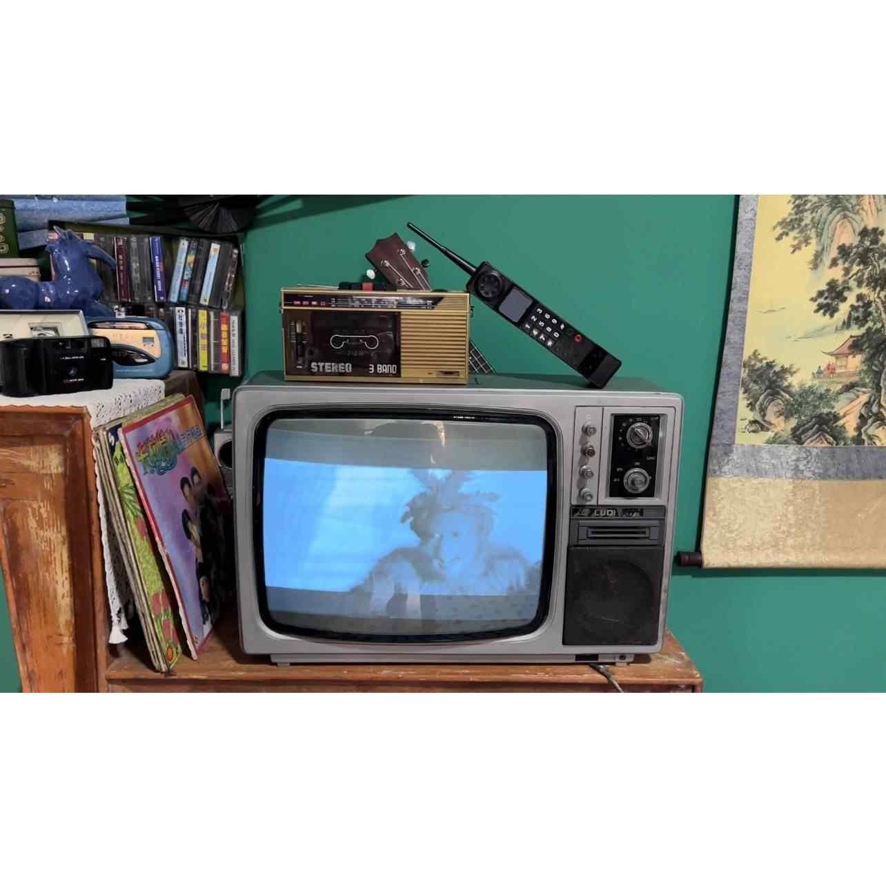 老式黑白电视机橱窗装饰摆设道具古董怀旧老物件80后经复古能播放