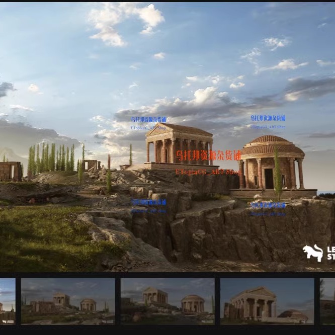 UE5虚幻4Roman Temple Ruins 罗马神庙遗址场景模型资产