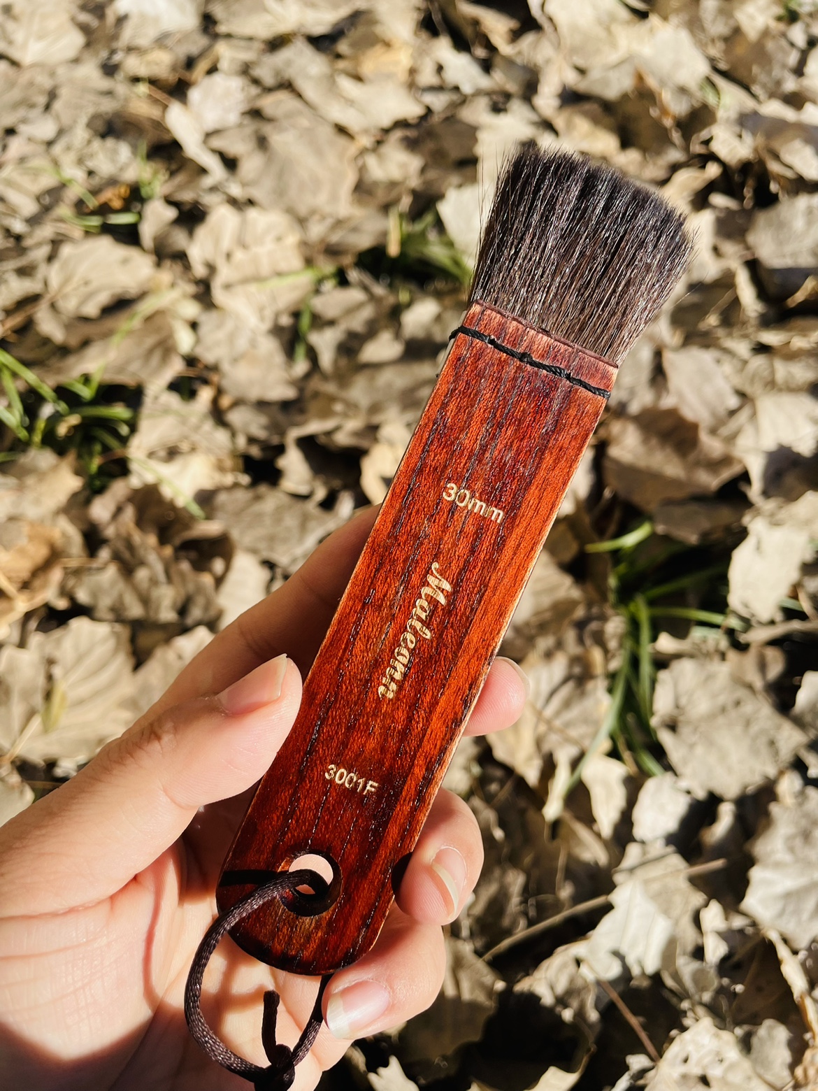 玛琅水彩画板刷便携短国画铺水松鼠毛平头刷竹子平刷排刷底纹刷