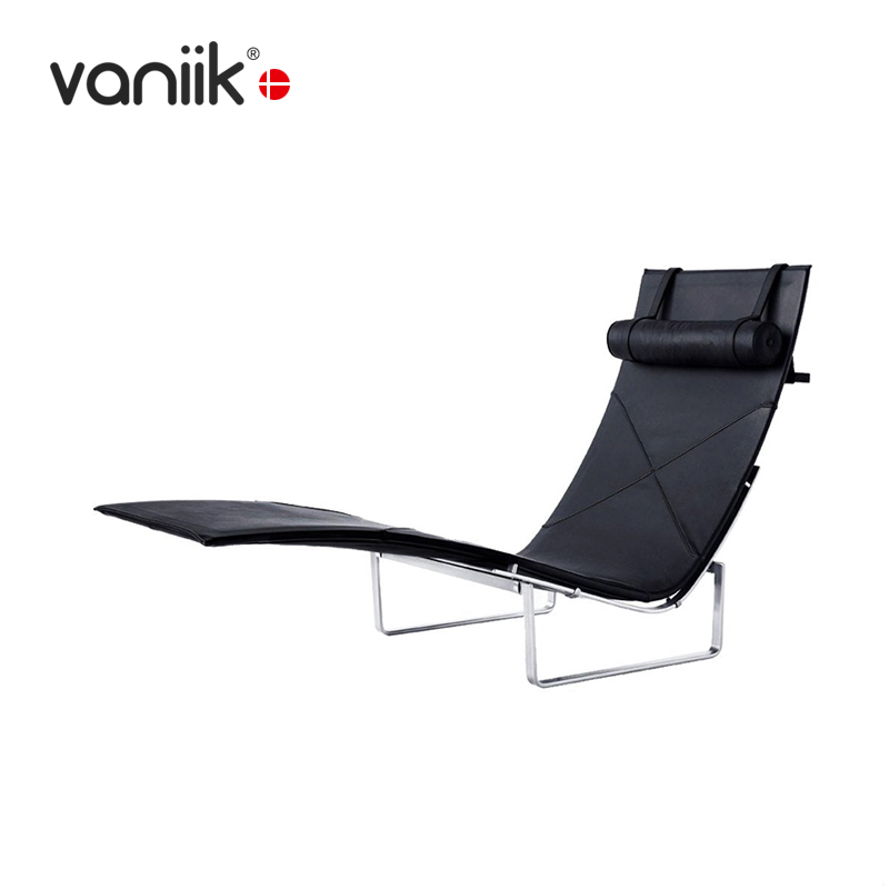 vaniik/意式别墅庭院单人休闲藤编椅PK24样板间创意真皮躺椅