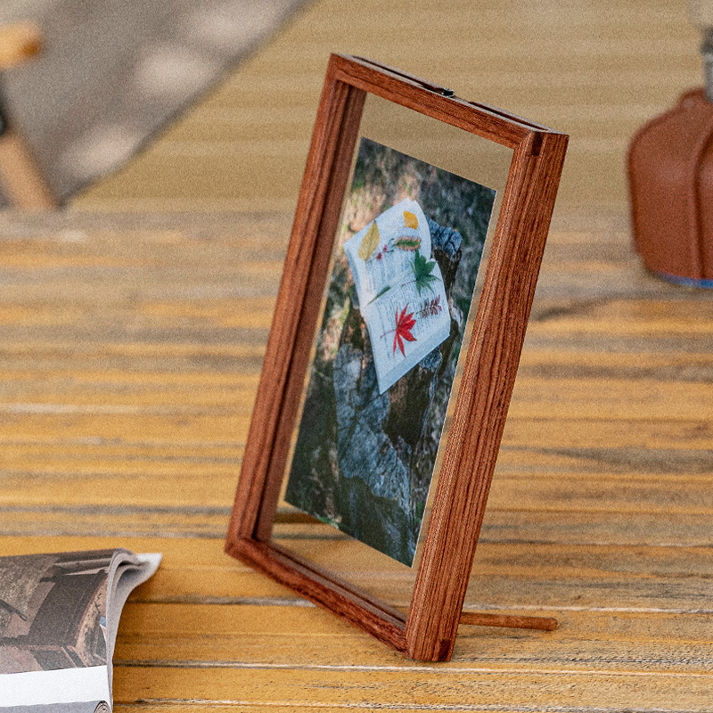 红酸枝木悬浮透明小相框 立体边框 穿透感强高品质画框 可摆可挂