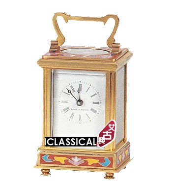 钟表 仿古钟表 古典钟表 机械座钟 欧式钟表 红珐琅画皮套钟108mm