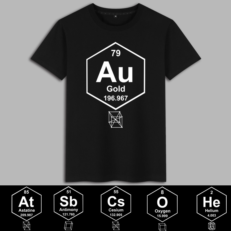 化学元素周期表门捷列夫氢H铌NbU符号Li短袖T恤纯棉圆领学生衣服