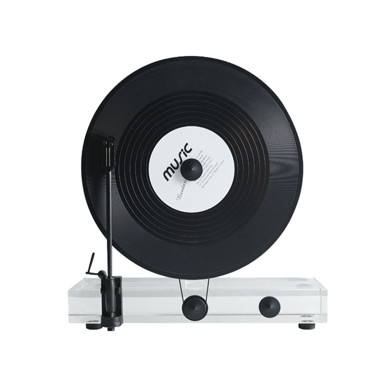 简约立式复古留声机黑胶唱片轻奢创意摆件模型桌面书房样板间售楼