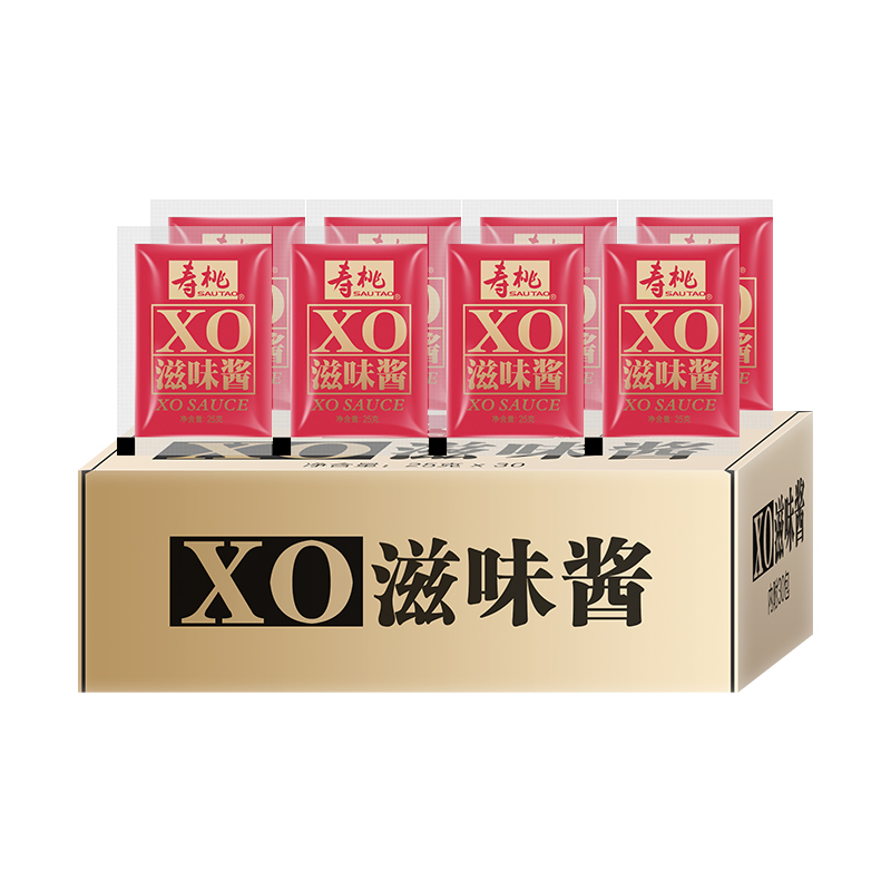 香港寿桃牌xo滋味酱整箱 711港式车仔面专用xo酱意面酱拌面酱30包