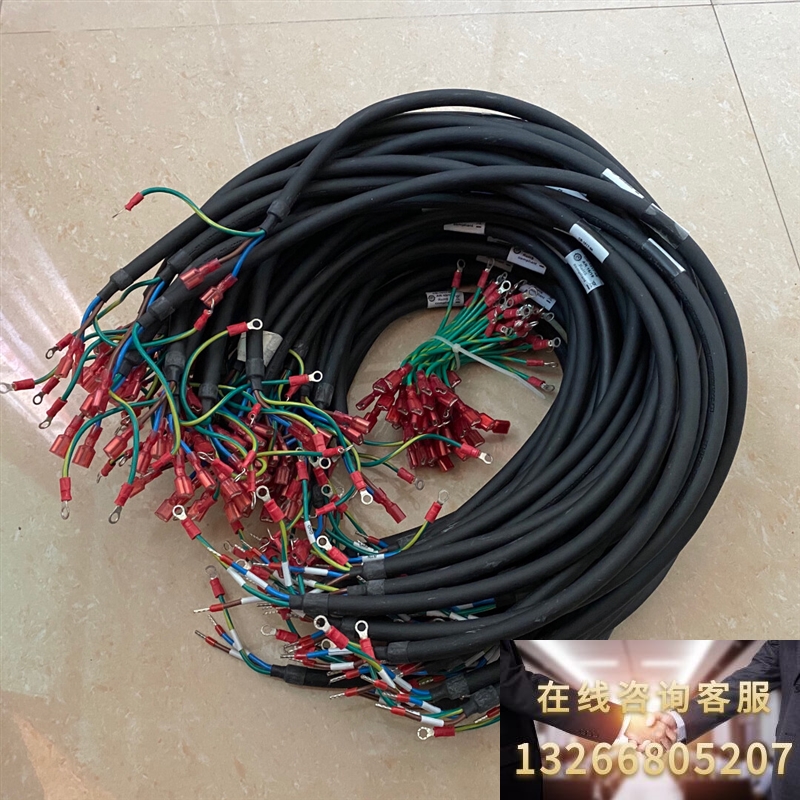 进口3芯电缆线 18AWG 0.75平方电源线带接头插头端子
