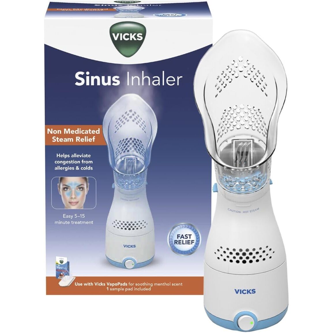 美国直邮 Vicks Sinus Inhaler轻松蒸汽快释放吸入器舒缓鼻窦喉咙