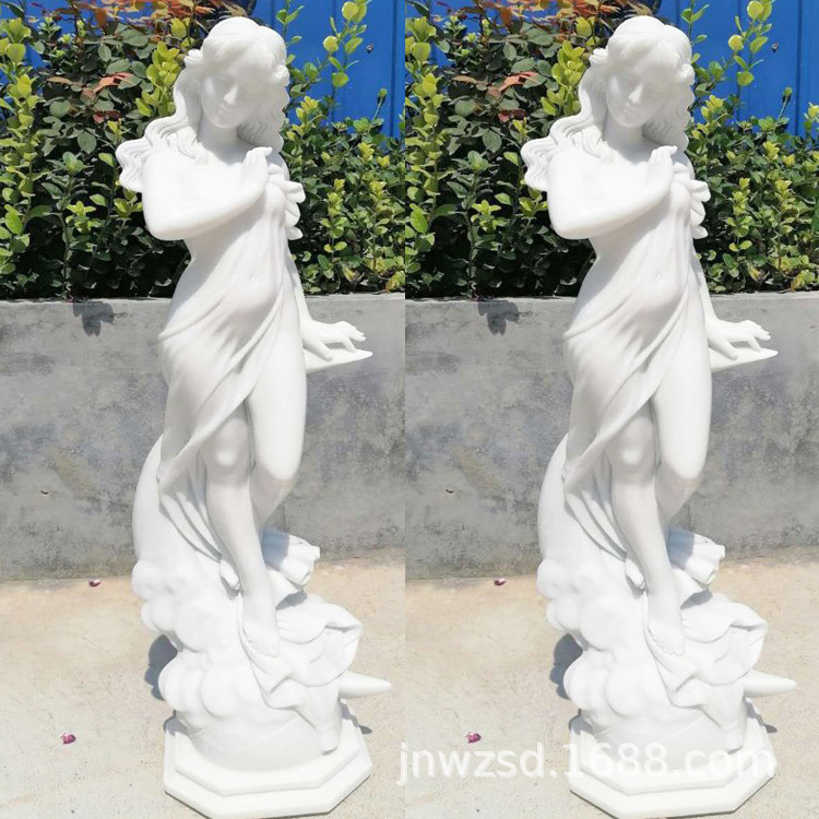 西方圣女石雕汉白玉圣女雕塑生产价格景观石刻圣女雕像图案