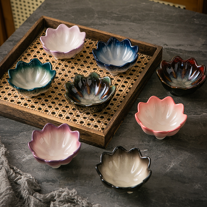 美容院精油碗碟子装调配陶瓷托盘工具调膜分装用品日式花瓣荷花碗