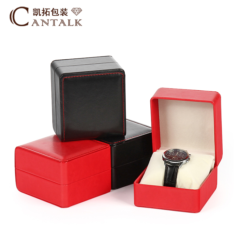 手表盒高档PU皮单个表盒子礼品盒包装盒手饰品收藏展示表盒收纳盒