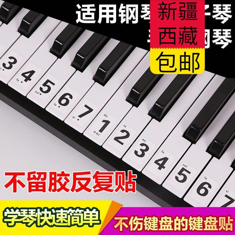 新疆西藏包邮初学简谱钢琴键盘贴纸8861544937键电子琴贴纸