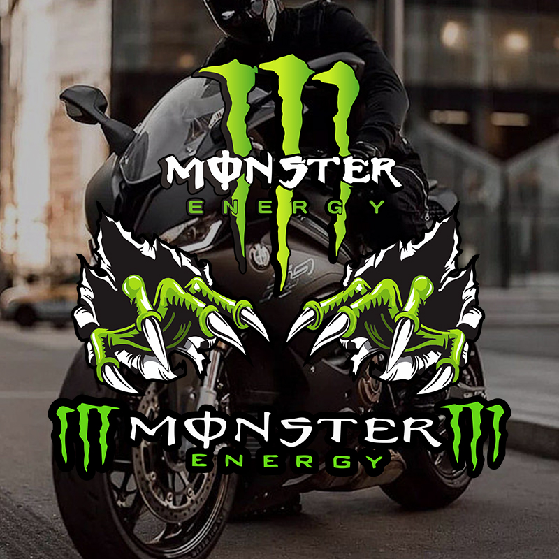 越野摩托车贴挡风monster魔爪贴纸防水电动贴画鬼爪头盔个性装饰