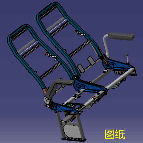 大客车公共汽车座椅骨架框架3D三维几何数模型大巴车stp图纸结构