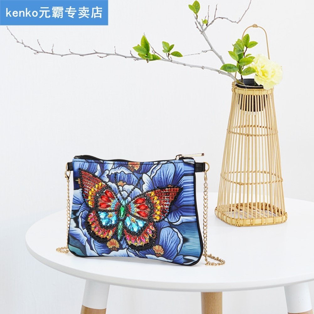 5D DIY Diamond Painting Peafowl Butterfly Flower Leather Cro