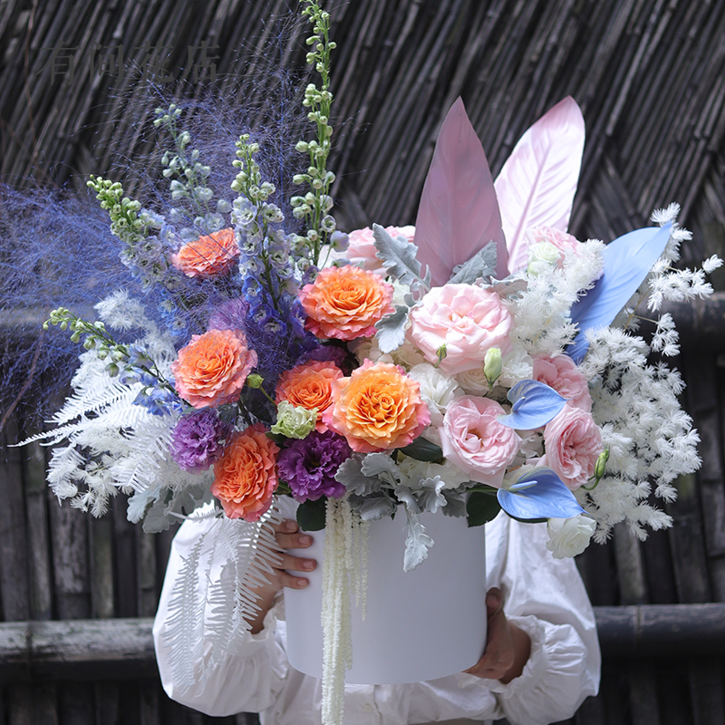 有间花店巨型俄罗斯风巨型抱抱桶生日上海鲜花同城配送母亲节