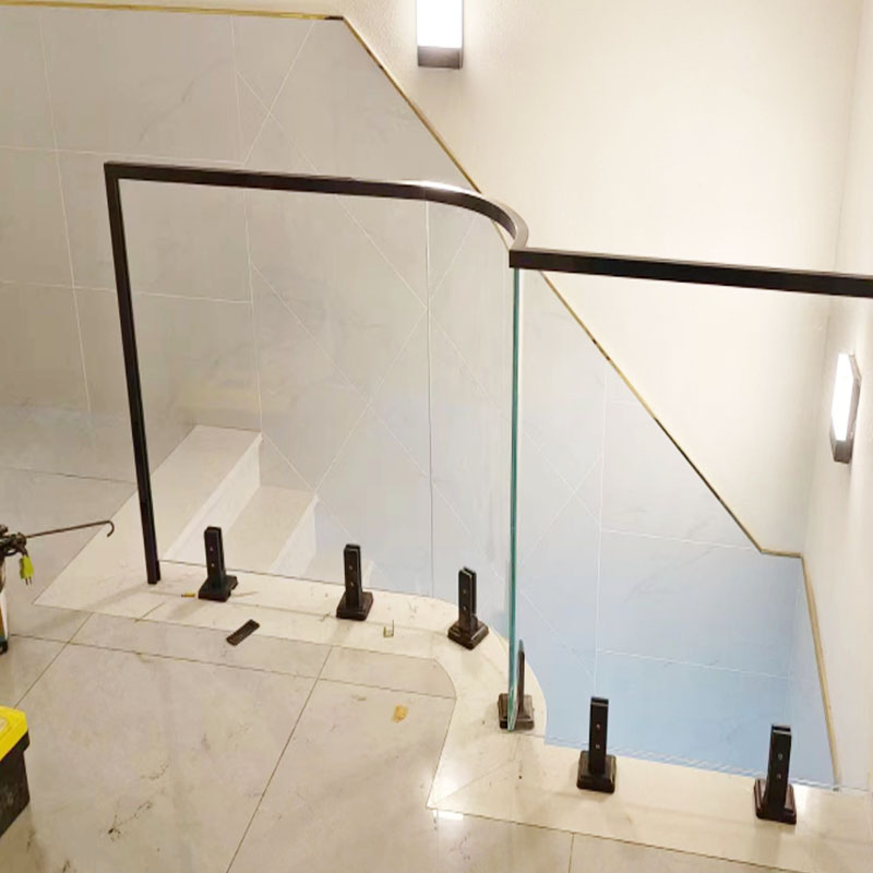 重庆钢化玻璃楼梯栏杆不锈钢铝合金实木扶手厂家直销专业团队安装