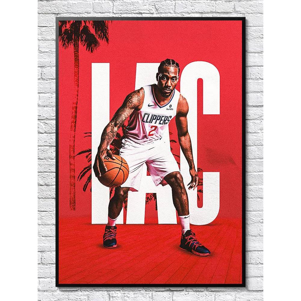 科怀伦纳德海报 NBA篮球明星莱昂纳德快船队墙贴卧室壁纸装饰挂画