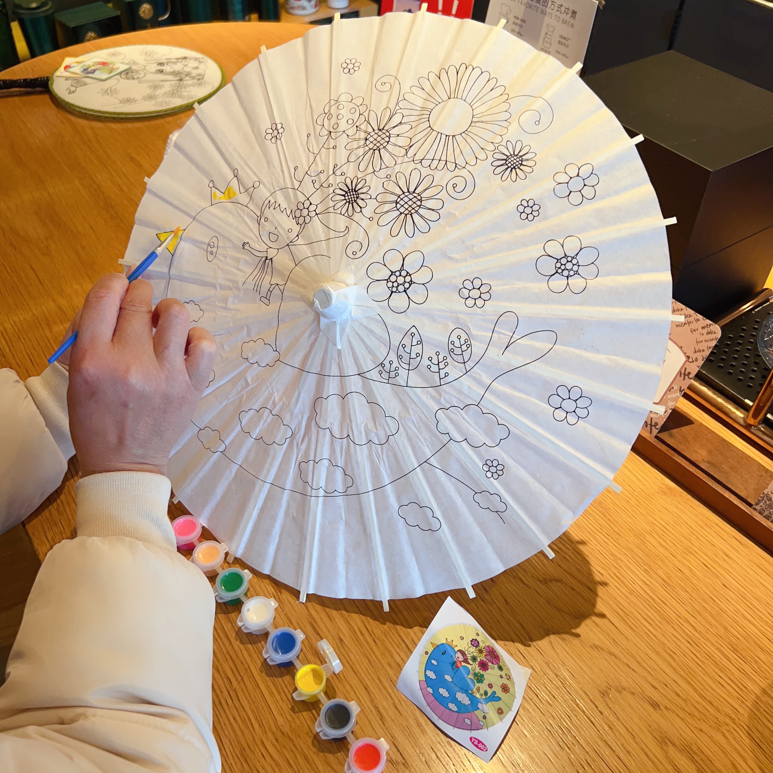 空白油纸伞diy材料 儿童手工制作幼儿园中国风绘画雨伞小手绘玩具