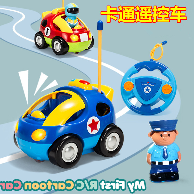 儿童卡通遥控车赛车警车玩具灯光音乐电动可爱宝宝礼物互动游戏