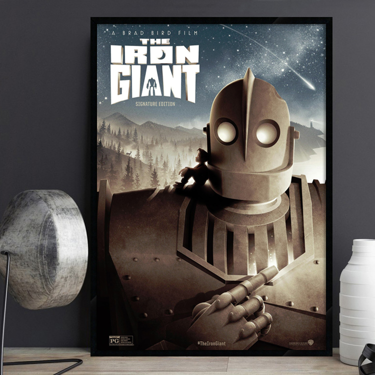 The Iron Giant 钢铁巨人动画卡通电影海报装饰画儿童房床头挂画