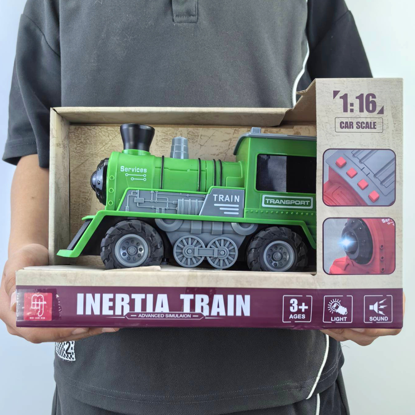 仿真惯性火车带声光音效儿童男孩玩具列车高铁小火车轻轨模型礼盒
