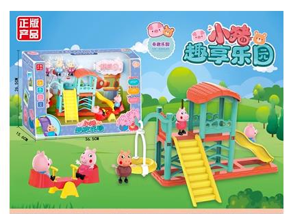 彩虹小猪梦幻城堡过家家玩具游乐园亲子互动摩天轮男女孩玩具套装