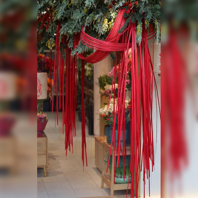 2024春节装饰定制红色竹排竹编迎新年布置商场酒店店铺氛围感材料