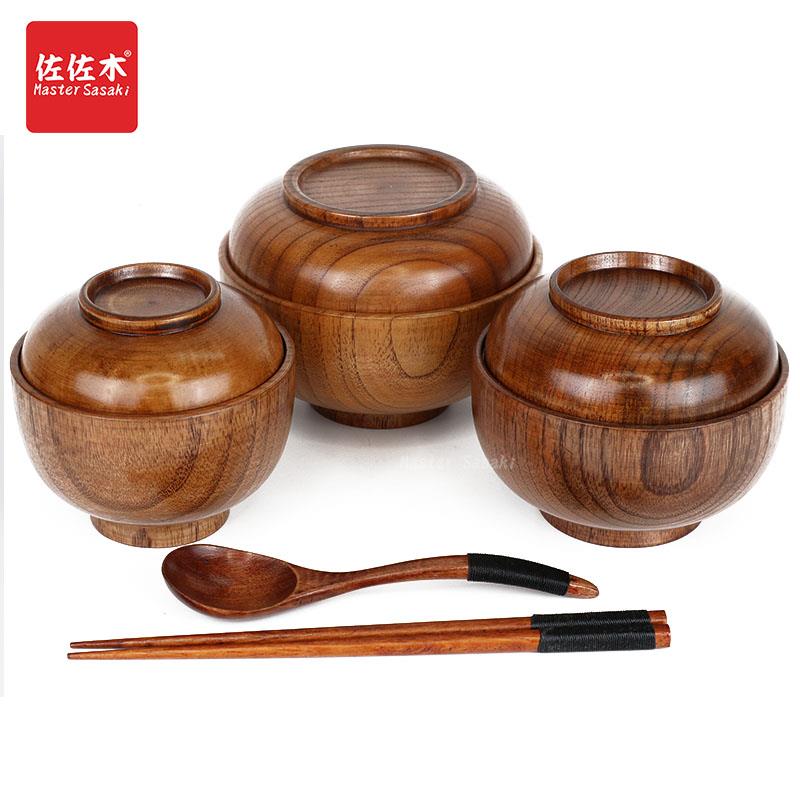 手工制作日式木碗和风日料味增汤实木小碗中式漆碗餐厅小汤碗