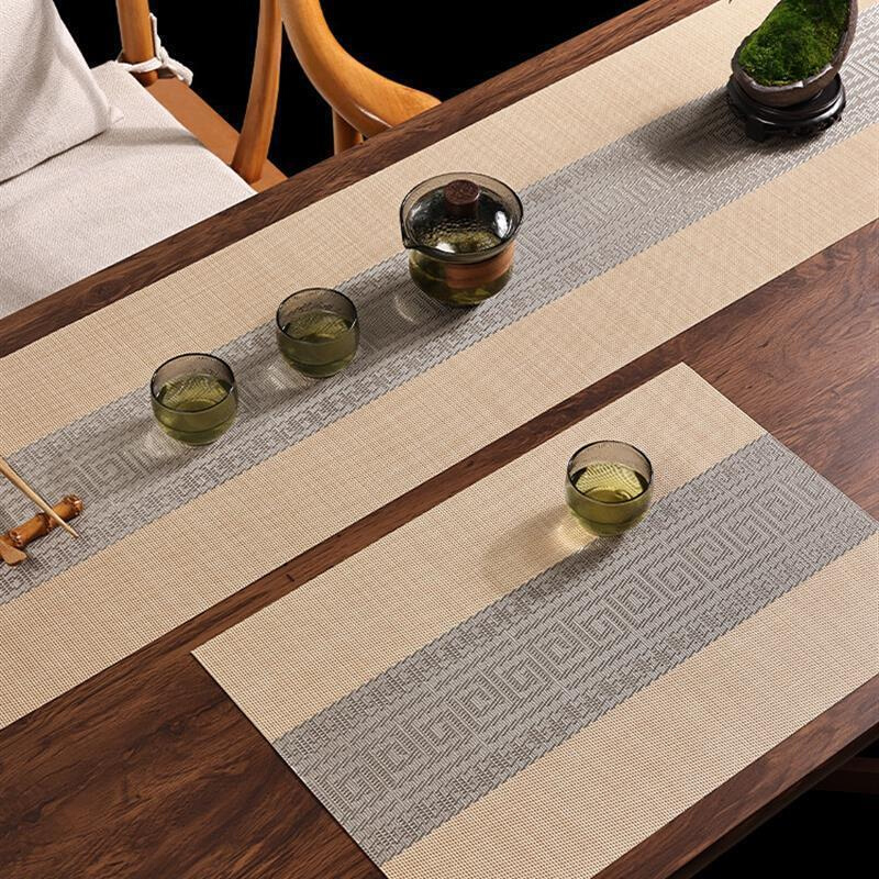 桌旗中式新中式茶壁纸艺长条简约现代茶席防水茶壁纸茶旗垫布定制