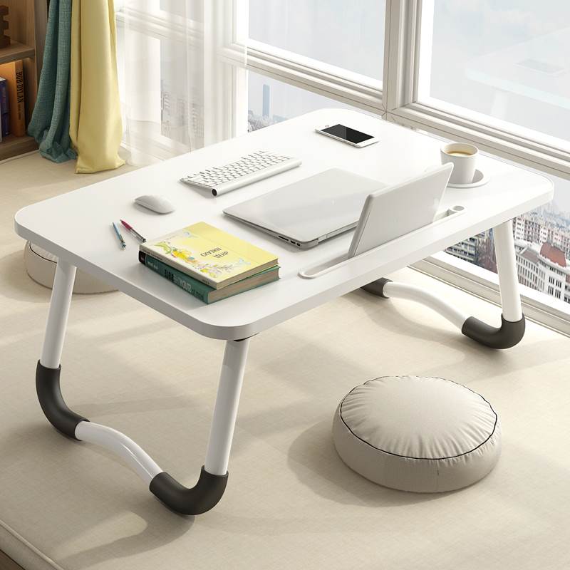床上小桌子可折叠电脑桌新款学习书桌书架一体桌家用学生宿舍作业