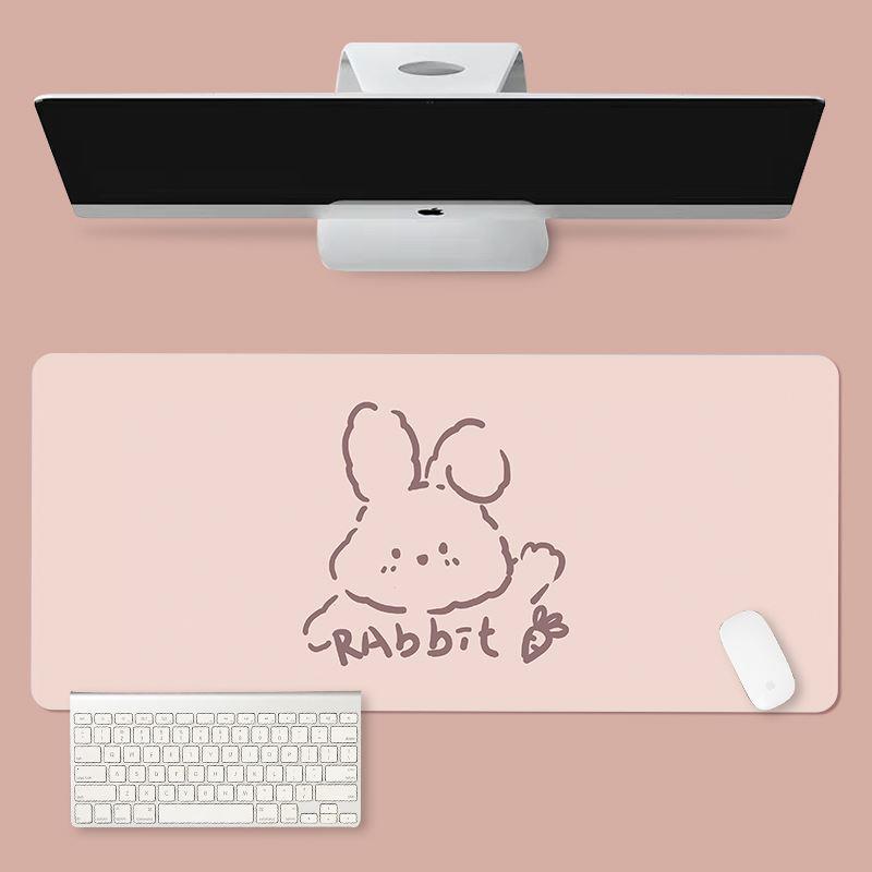 皮革鼠标垫简笔画超大桌垫简约创意定制办公室桌面垫学生写字台书