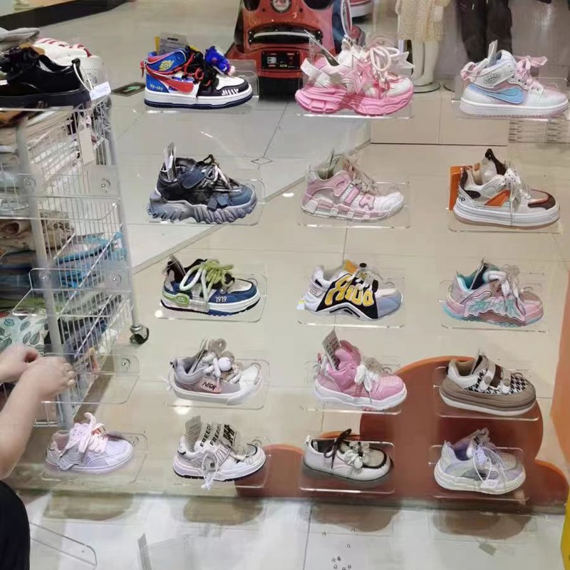 网红沾玻璃亚克力鞋店铺上墙鞋托展示架鞋货架陈列架多功能置物架