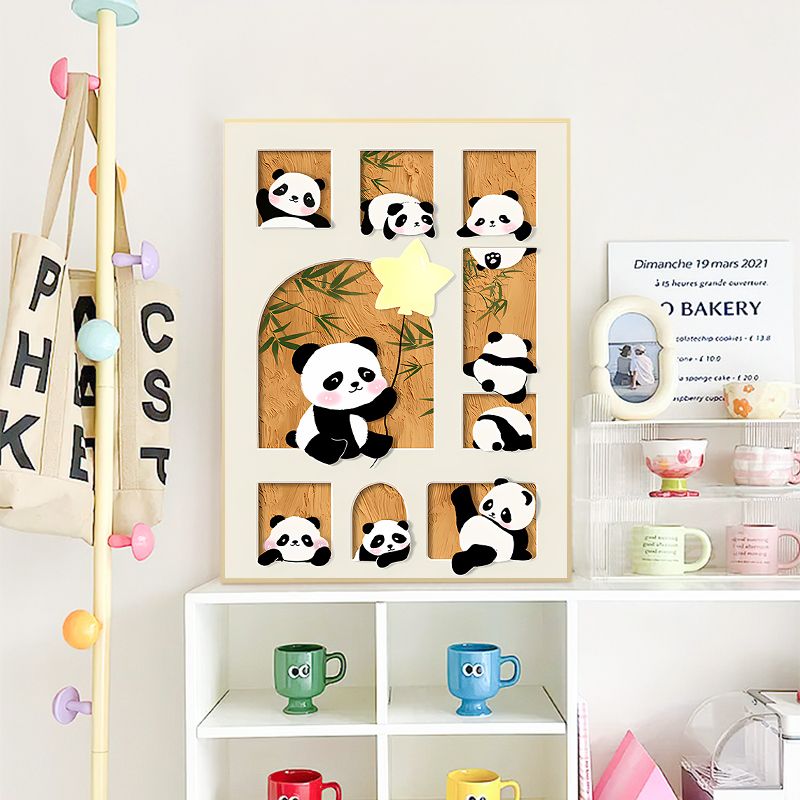 熊猫儿童画 简单