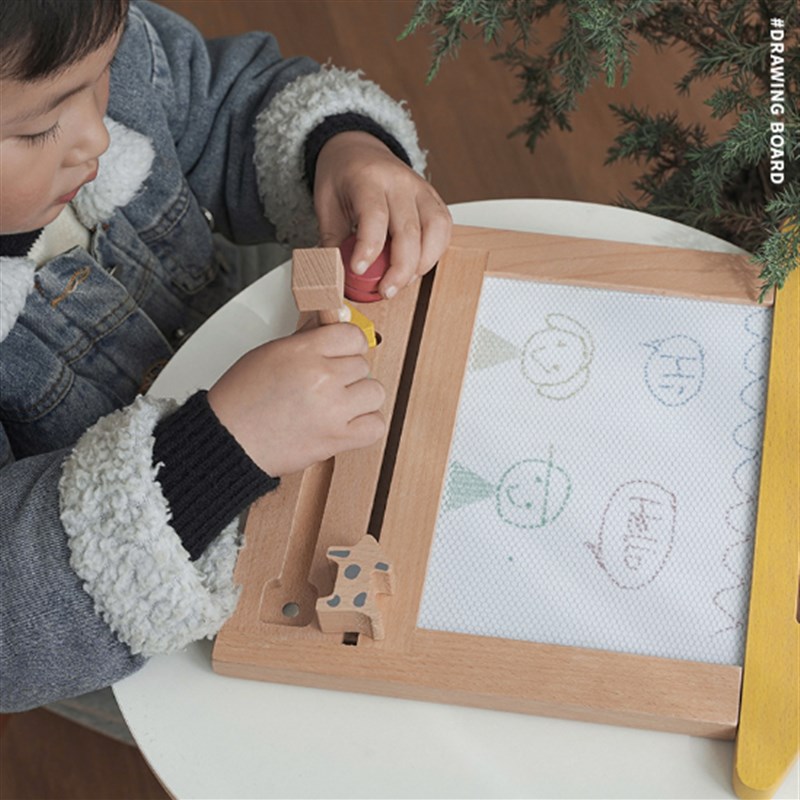 现货速发INS木质小房子儿童画板磁性涂鸦板可擦写画画板宝宝玩具