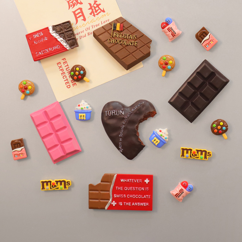 可爱M豆亮面食玩巧克力字牌表情糖果冰箱贴磁贴创意仿真食物磁吸